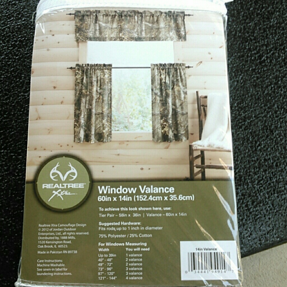 NIP window valance Realtree Xtra camo